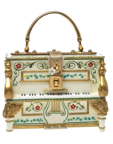 Authentic D&G Dolce & Gabbana Black Leather Lily Boston Bag Multi