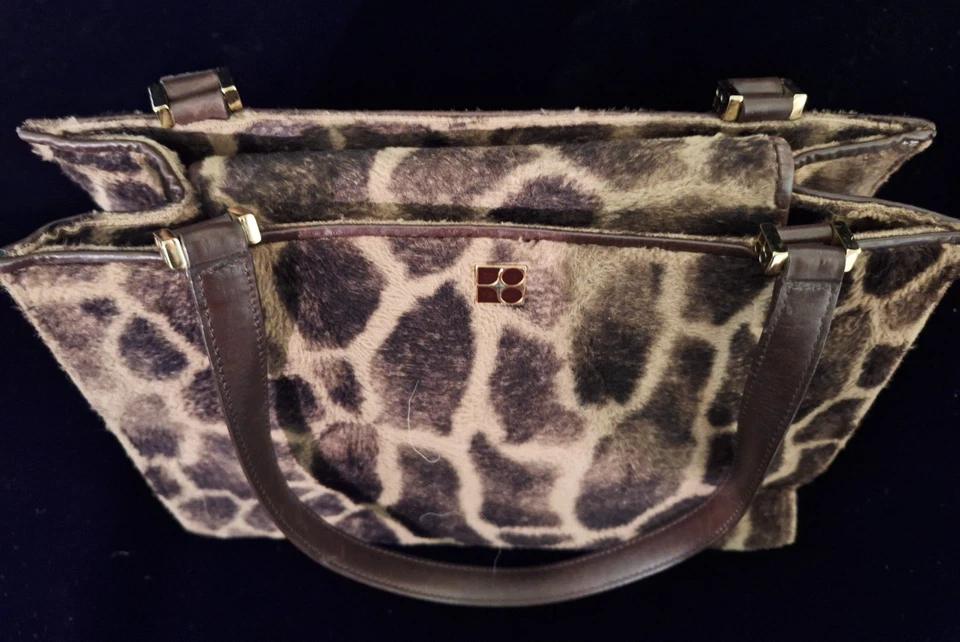 Kate Spade New York Women's Brown Giraffe Print Double Handle Shoulder Bag
