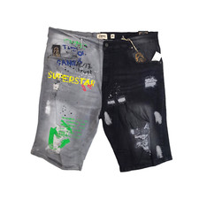 Big Men's FWRD Denim  Co. Split Superstar Graffiti Short