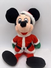 Disney Store Christmas Mini Bean Bag Santa Mickey 7 Inch