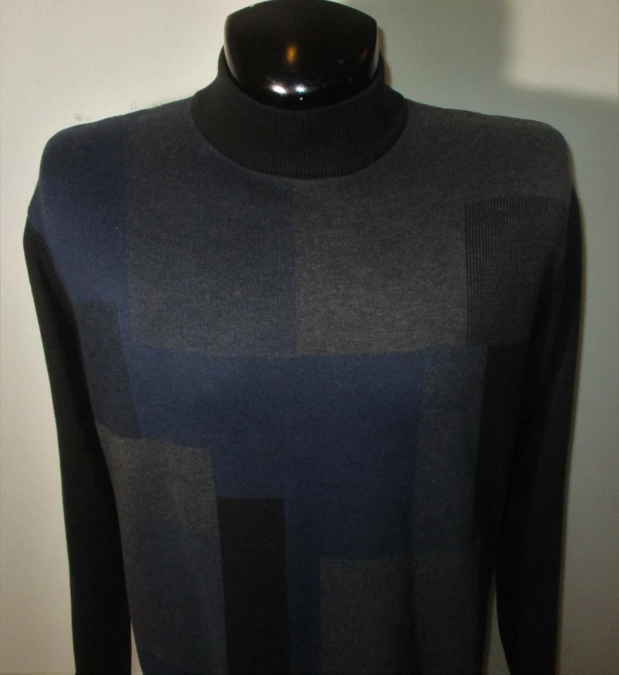 Suéter CRAZY HORSE Azul, Verde Negro Cuello Simulado Talla L Foto 2 de 4