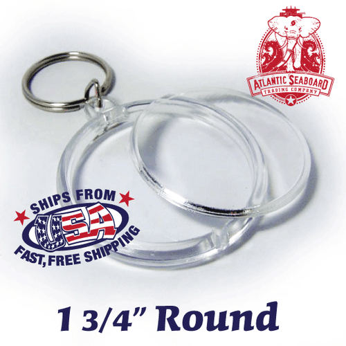 Round Blank Acrylic Photo Insert Keychain -Choose Quantity-50/100-FREE SHIPPING - Picture 1 of 4