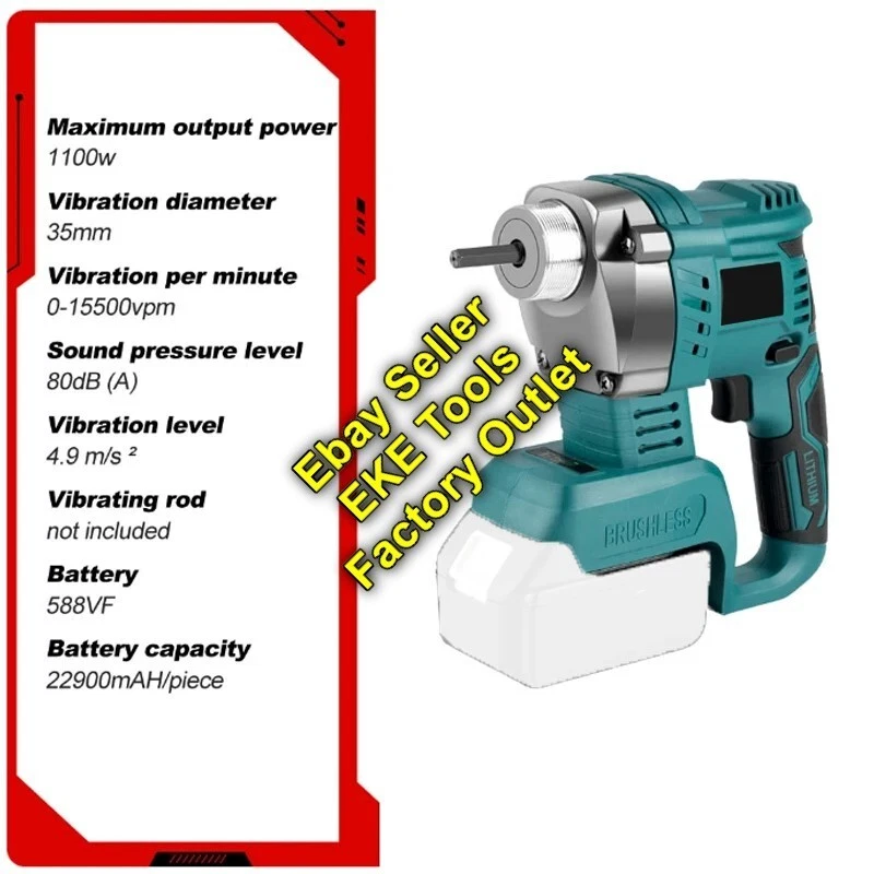 Brushless Cordless Electric Concrete Vibrator For Makita 18v Battery Handheld - image 3 of 4