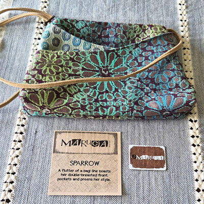 Maruca Sparrow Floral Multicolor Crossbody Bag Zip Gold Hardware Lined Handmade