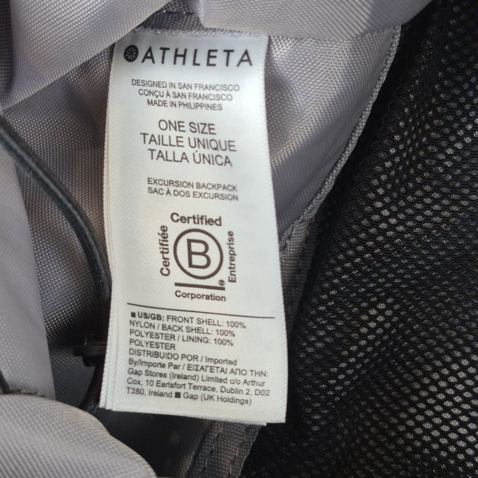 Athleta Excursion Backpack Black Nylon Ripstop Gy… - image 8