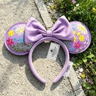 Disney- Parks Loungefly Anniversary Purple Flowers Floral Minnie Ear Headband US