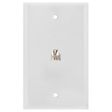 Single RJ11 Connector Phone Wall Plate 6P6C Jack Telephone Line Wallplate White