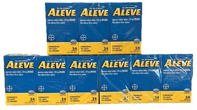 Aleve Pain/Fever Reducer Naproxen Sodium 216 Tablets (24x9) Exp 11/2028