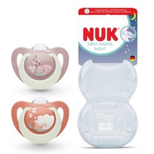 NUK First Choice Night Baby Dummies  6-18 Months  Orthodontic Soothers That Gl