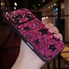 Funda Estrella Estrás Rosa Brillante para iPhone 17 16 15 14 13 12 11 X Pro Max