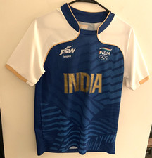 India National Cricket Team Paris 2024 Men's JWS Blue Jersey SZ S New with Tags