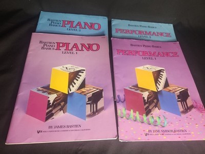 Set Of 4 Bastien Piano Basics, Level 1 & 2, and Piano Performance Level 1 & 2