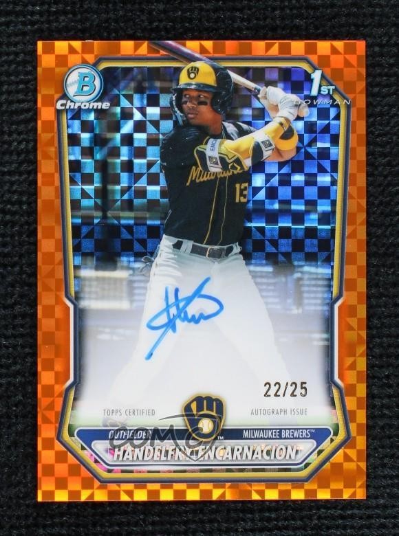 2026 Bowman Chrome Prospect Orange X-Fractor 22/25 Handelfry Encarnacion Auto