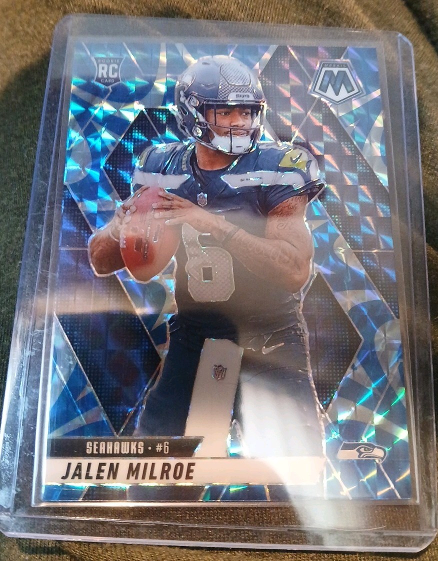 2025 Mosaic Jalen Milroe Blue Reactive RC, #322, Seattle Seahawks