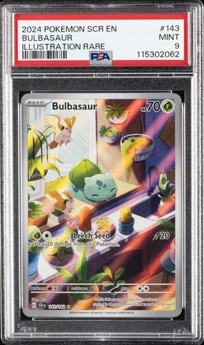 2024 POKEMON SCR EN-STELLAR CROWN ILLUSTRATION RARE #143 BULBASAUR PSA 9