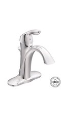 MOEN Eva Single Hole Single-Handle High-Arc Bathroom Faucet in Chrome