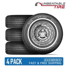 Set Of 4 Travelstar Un106 22575r15 102s 18mm White Wall As Passenger Car Tires