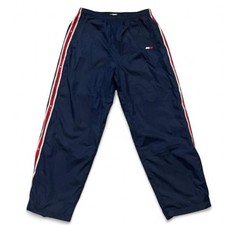 Tommy Hilfiger Athletics Vintage 90s Navy Blue Red Striped Baggy Track Pants XL