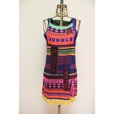 Missoni Chevron Colorful Jungle Words Knit Dress Size 40/US 4