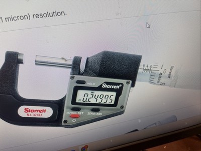 STARRETT 3732XFL-1 0-1'' ELECTRIC DIGITAL OUTSIDE MICROMETER 0.00005'' #62429