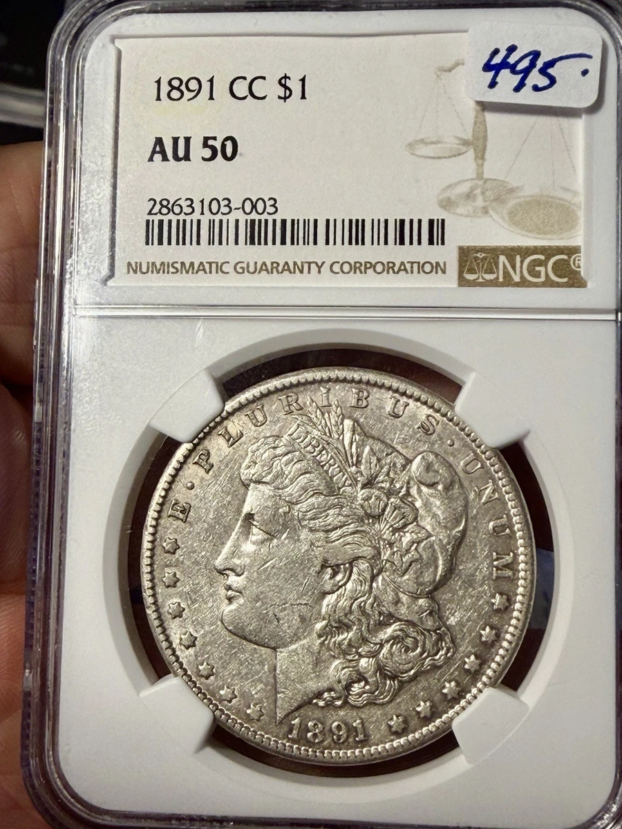 AU 50 Graded 1891 Year Morgan US Dollars (1878-1921) Just Listed 2026