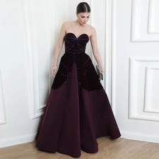 Elegant Sweetheart Evening Dress Saudi A-line Sleeveless Pleat Beading Prom Gown