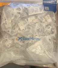 Keystone CAT6 Ethernet RJ-45 110 Punch Down White Jack - 25 Count