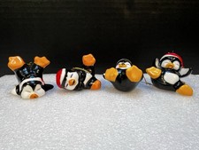 Set of Playful Ceramic Penguin Christmas Ornaments 4