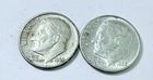 1962 D Roosevelt Dimes, 90% Silver Lot Of 2 Circulated Coins Free Shipping #8724