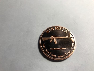 One ounce fine copper Medaille, M 16 Rifle, US Militär