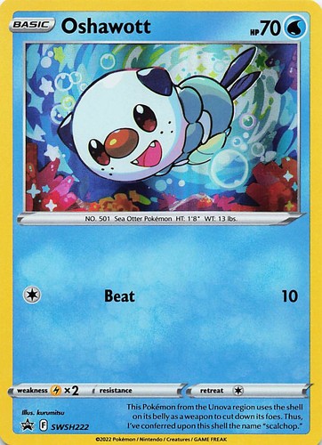 Oshawott (Cosmo Holo) SWSH222 Promo Sword & Shield Promo Pokemon Near Mint