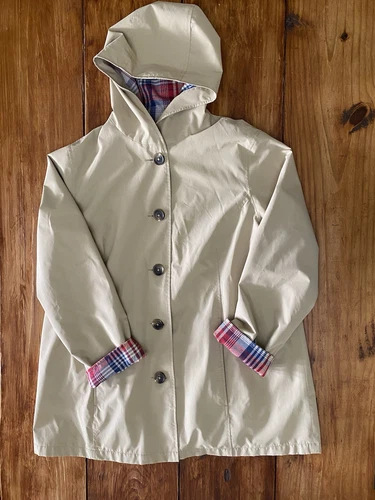 VETEMENTS Impermeabile donna con cappuccio foderato a quadri LL Bean Mackintosh taglia 1X