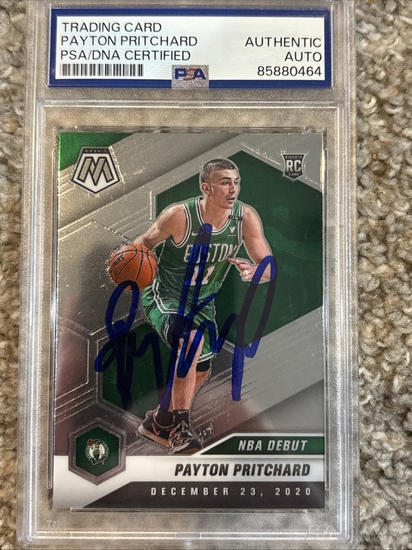 PSA Signed On Card 2020-21 Panini Mosaic #269 Payton Pritchard Boston Celtics