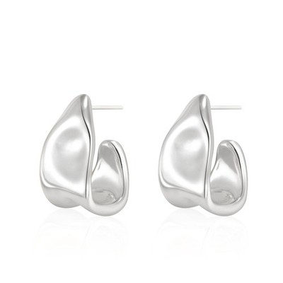 Grobe Silber Ohrringe für Damen, 14K versilbert geometrisch Ohrhänger