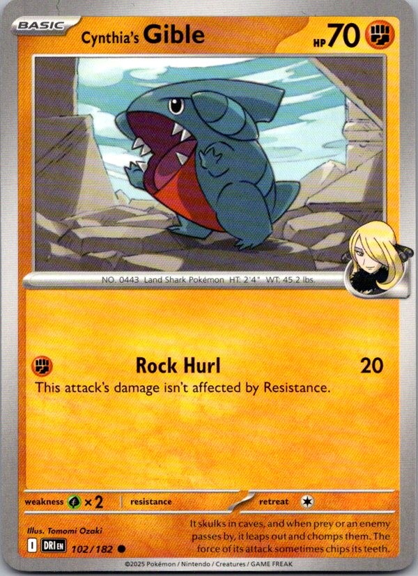 CYNTHIA'S GIBLE 102/182 DESTINED RIVALS POKEMON