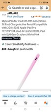 JAMJAKE Stylus Pen for iPad 6th-11th Gen, Active Magnetic, White Pink