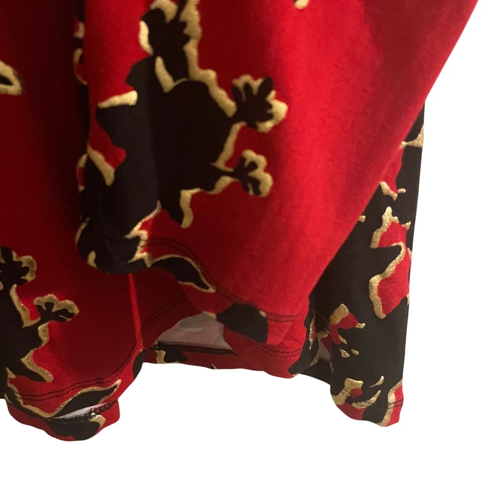 Camisa túnica manga larga floral negra dorada roja de Chico's para mujer talla XXL Foto 4 de 4