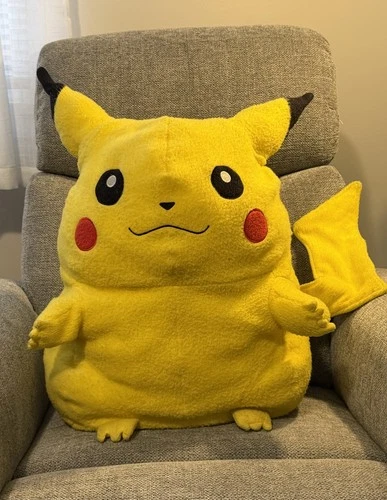 Vintage 1999 Pokemon Yellow Pikachu Cuddle Pillow Pal Plush Toy Jumbo 22"