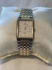 Vintage Seiko V701-5K50 Two Tone 24mm x 32mm SX Rectangular Watch New Battery