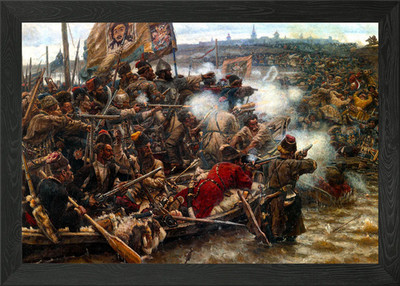 Gerahmtes Wandbild Eroberung Sibiriens Poster Leinwanddruck Bild