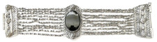 Bezalel Style, Filigree Silver Sterling Bracelet set with Agate, Israel, 1960&rsquo;s