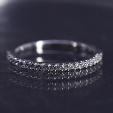 Size 7.5, vintage sterling silver 925 statement band ring with cluster cz