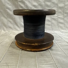 Wooden Spool Antique With Thread 4"