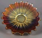 Vtg MCM Starburst Iridescent Serving Bowl Federal Glass Celestial Gem