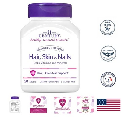 50 Caplets of Advanced Formula for Hair, Skin & Nails - Chemical-Free Support