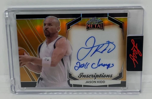 Jason Kidd Auto /100 Inscribed 2011 Champs On Card Auto 2025 Leaf Authentics NBA