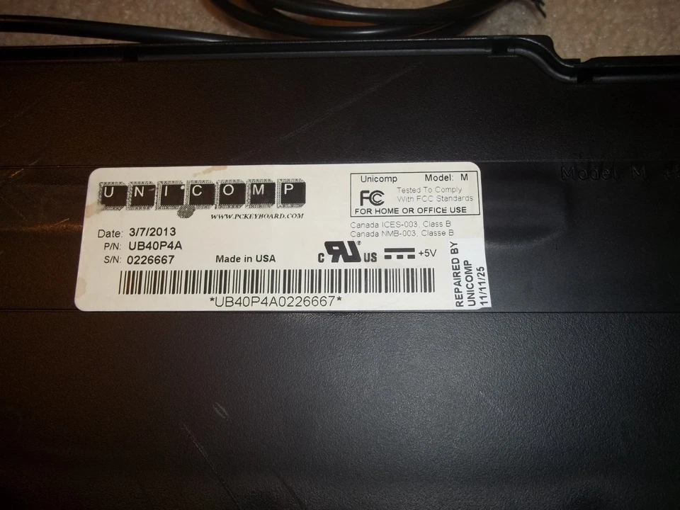 Unicomp Rebuilt Model M Mechanical Keyboard - UB40U4A  USB Clicky Keys like IBM - Image 3 of 4