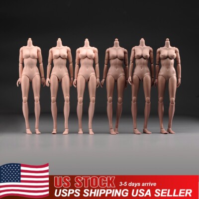 USA 1/6 Female Pale Suntan Large Chest Flexible Body 12inch Action Figure Model