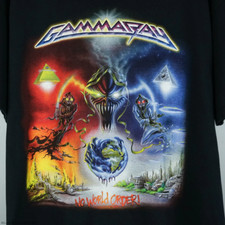 Camicia vintage 2001 Gamma Ray regalo fan manica corta nera tutte le taglie HA39