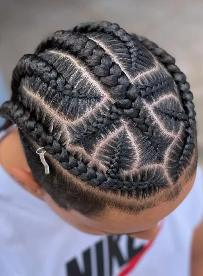 Cruz de Dios Cabello Humano Afro Peluquería Cornrow Trenzas Toupee con Encaje Frontal   Foto 2 de 4